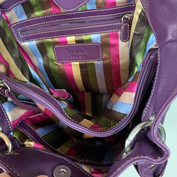 Tignanello purple leather handbag - Picture 5 of 6